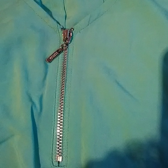Guess seagreen top w/ partial zipper front - Picture 7 of 7